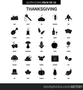 Thanksgiving Glyph Vector Icon set