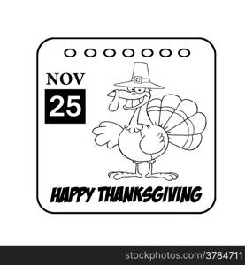 Thanksgiving Holiday Calendar Black And White