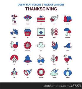 Thanksgiving icon Dusky Flat color - Vintage 25 Icon Pack