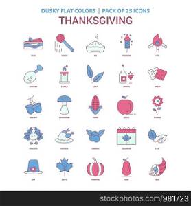 Thanksgiving icon Dusky Flat color - Vintage 25 Icon Pack