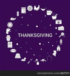 Thanksgiving Icon Set. Infographic Vector Template