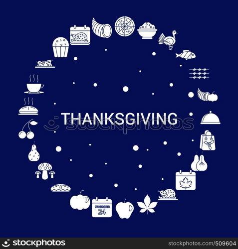 Thanksgiving Icon Set. Infographic Vector Template