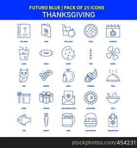 Thanksgiving Icons - Futuro Blue 25 Icon pack