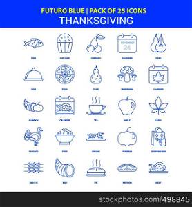 Thanksgiving Icons - Futuro Blue 25 Icon pack