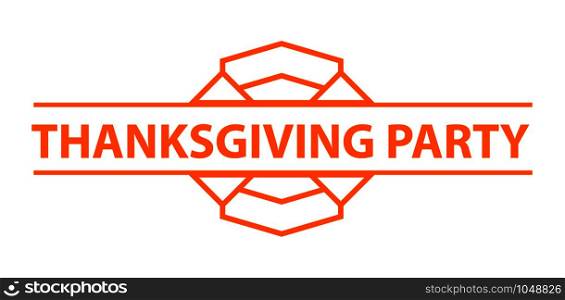 Thanksgiving party logo. Simple illustration of thanksgiving party vector logo for web design isolated on white background. Thanksgiving party logo, simple style