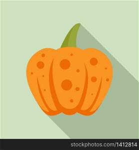 Thanksgiving pumpkin icon. Flat illustration of thanksgiving pumpkin vector icon for web design. Thanksgiving pumpkin icon, flat style