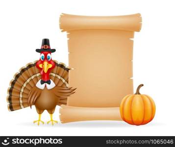 thanksgiving turkey bird vector illustration isolated on white background
