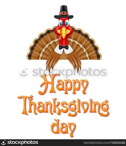 thanksgiving turkey bird vector illustration isolated on white background