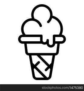 Thawed ice cream icon. Outline thawed ice cream vector icon for web design isolated on white background. Thawed ice cream icon, outline style