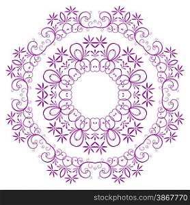 the abstract design of a circular pattern in Oriental style. Vector