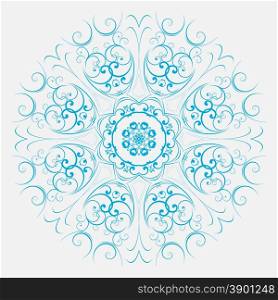 the abstract design of a circular pattern in Oriental style. Vector. the abstract design of a circular pattern. Round Mandala.