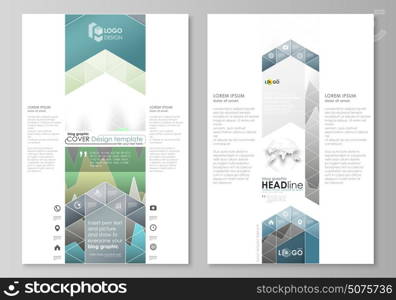 The abstract minimalistic vector illustration of the editable layout of two modern blog graphic pages mockup design templates. Rows of colored diagram with peaks of different height.. The abstract minimalistic vector illustration of the editable layout of two modern blog graphic pages mockup design templates. Rows of colored diagram with peaks of different height