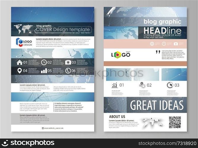 The abstract minimalistic vector illustration of the editable layout of two modern blog graphic pages mockup design templates. Scientific medical DNA research. Science or medical concept. The abstract minimalistic vector illustration of the editable layout of two modern blog graphic pages mockup design templates. Scientific medical DNA research. Science or medical concept.