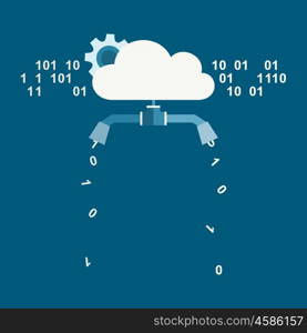 The abstraction of the hosting in the flat style. Vector illustration