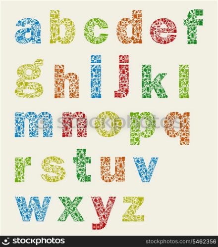 The alphabet on an art theme. A vector illustration