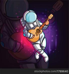 The astronaut playing the guitar of illustration