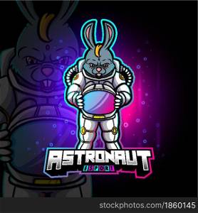 The astronaut rabbit esport logo design