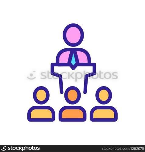 the audience conference icon vector. Thin line sign. Isolated contour symbol illustration. the audience conference icon vector. Isolated contour symbol illustration