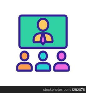 the audience conference icon vector. Thin line sign. Isolated contour symbol illustration. the audience conference icon vector. Isolated contour symbol illustration