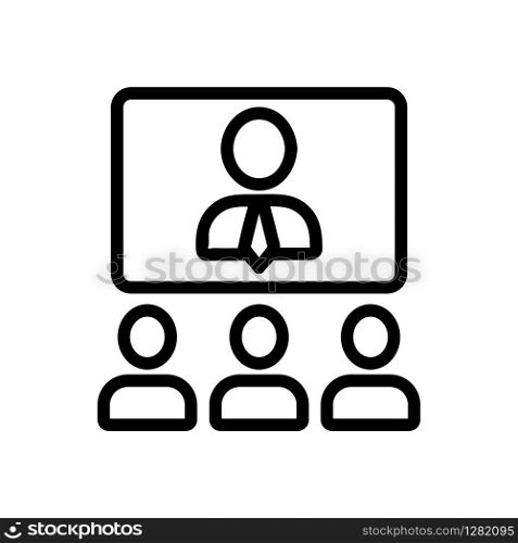 the audience conference icon vector. Thin line sign. Isolated contour symbol illustration. the audience conference icon vector. Isolated contour symbol illustration