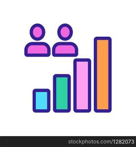 The audience graph is an icon vector. Thin line sign. Isolated contour symbol illustration. The audience graph is an icon vector. Isolated contour symbol illustration