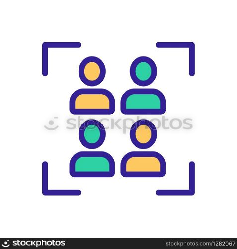 The audience sight icon vector. Thin line sign. Isolated contour symbol illustration. The audience sight icon vector. Isolated contour symbol illustration