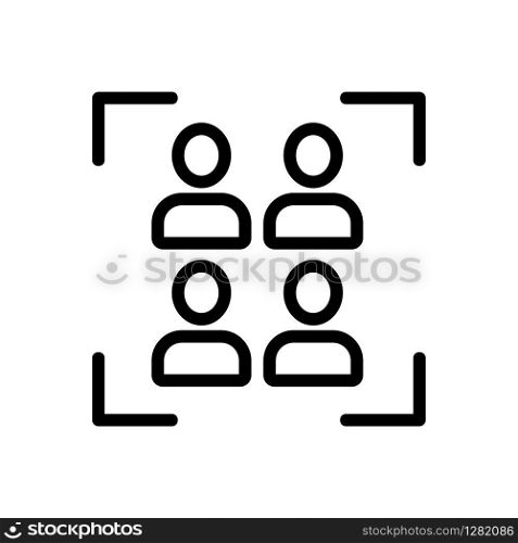 The audience sight icon vector. Thin line sign. Isolated contour symbol illustration. The audience sight icon vector. Isolated contour symbol illustration