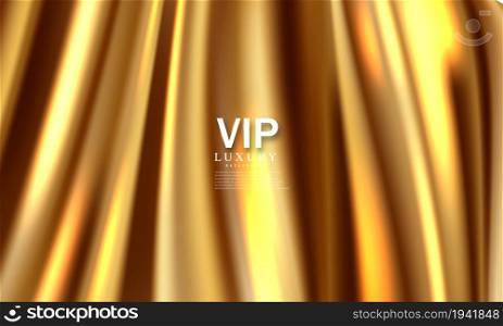 The background is a gold theater curtain. Illustration in vector format.