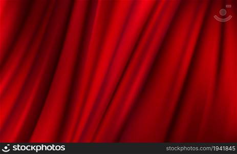 The background is a red theater curtain. Illustration in vector format.