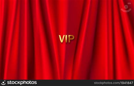 The background is a red theater curtain. Illustration in vector format.