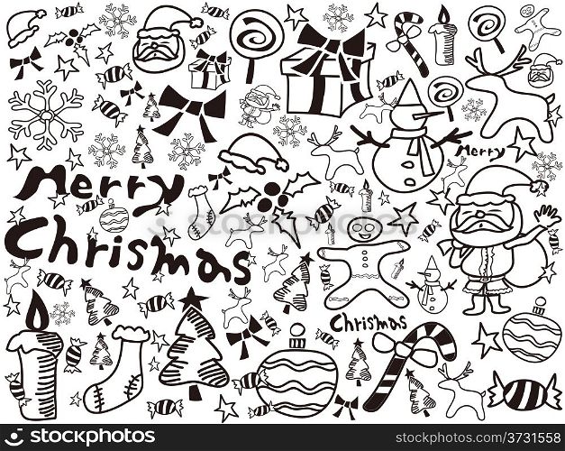 the background of christmas doodles for design