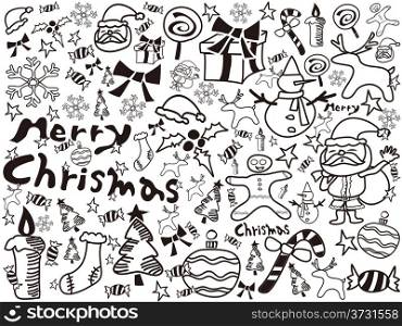 the background of christmas doodles for design