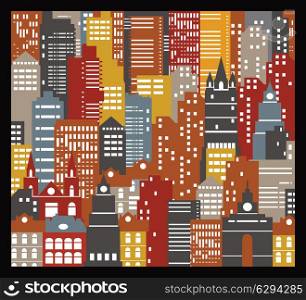 The background of many urban houses of different colors