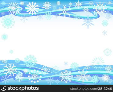 the background of snowflakes on curve waves