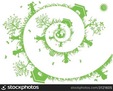 the background of spiral green for eco design