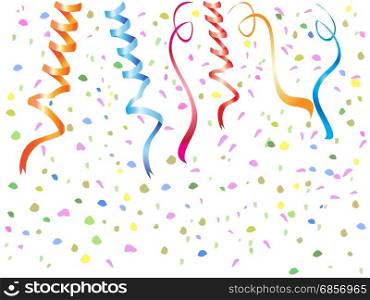 the background of Streamers, confetti for holidays event design