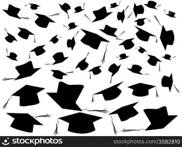 the background of Tossing graduation caps