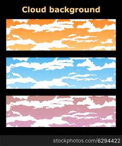 The backgrounds clouds in different color combinations