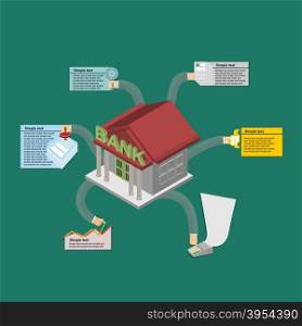 The Bank&rsquo;s work. Infographics banking. Isometric style