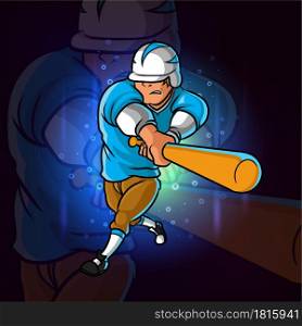 The baseball player as the batter for esport logo design