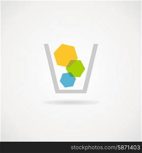 The basket of garbage. Vector illustration