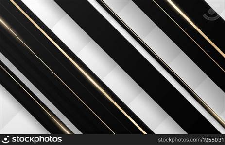 the beauty of luxury black and white gold poster on abstract background with dynamic