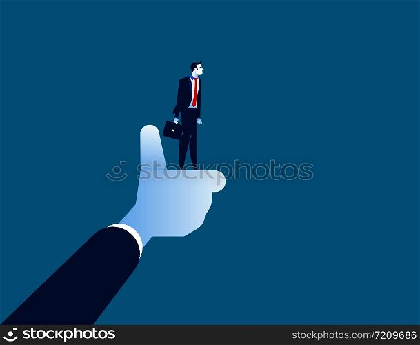 The best businessman of corporation, manager thumbs up. Concept business worker illustration. Vector cartoon character and abstract
