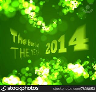 The best of the 2014 on green bokeh background. Vector illustration