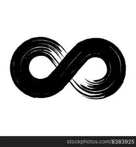 The black and white image of an infinity symbol is a representation of the endless possibilities and potential in life. The brush strokes and lines of the symbol convey a sense of movement