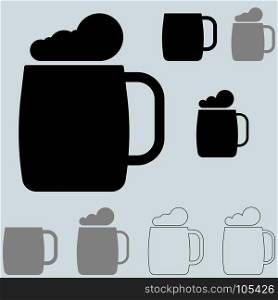 The black brewer bocal or brewer mug.. The black brewer bocal or brewer mug it is set icons.