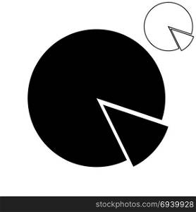 The black pie chart with part.. The black pie chart with part it is set.