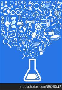 the blue background of science elements design