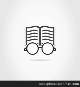 The book on a grey background. A vector illustration