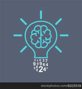The brain inside the bulb. Vector illustration